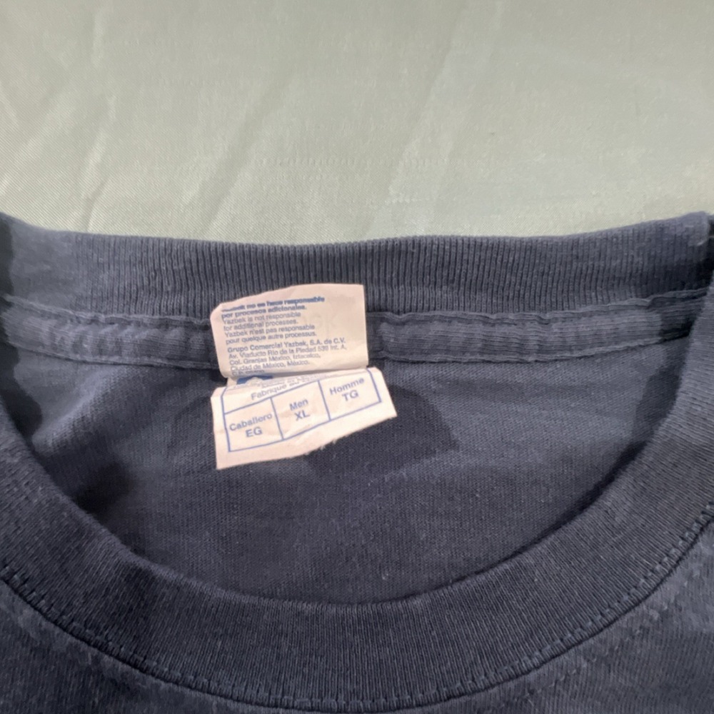 Yazbek Navy Blue Fishing Graphic Men's Crew Neck Short Sleeve T-Shirt Size XL - Picture 2 of 7